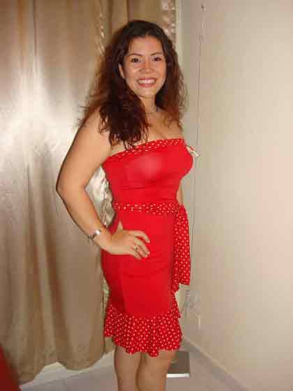 A stunning Cartagena woman in red dress